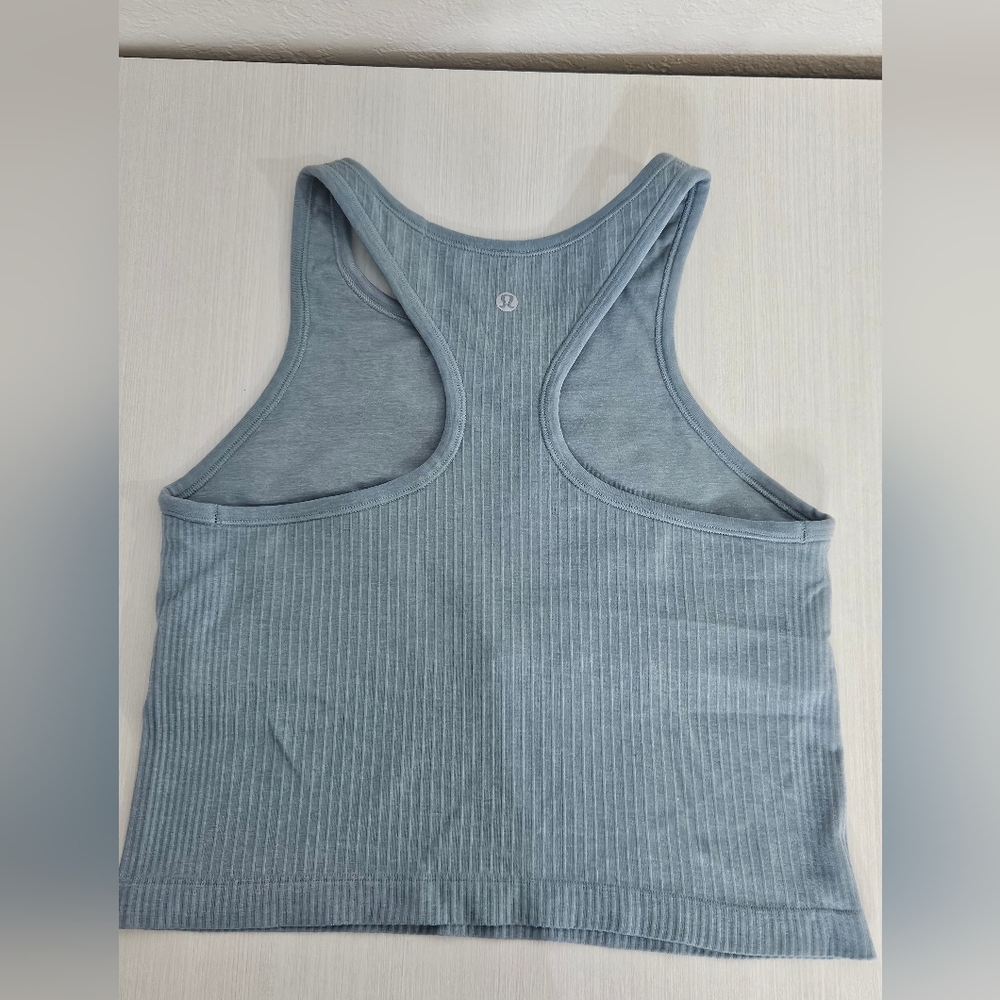 lululemon Ebb to Street Crop Tank Top in Dusty Blue